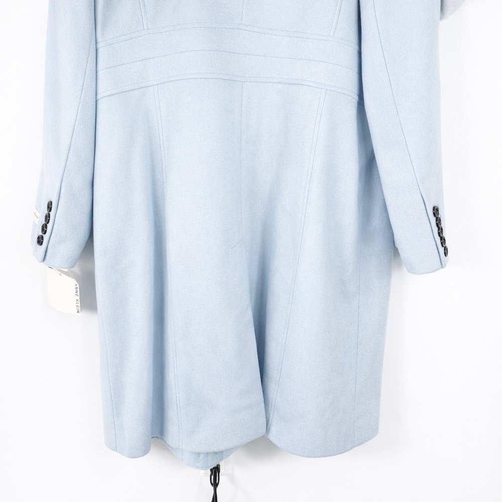 Anne Klein Single-Breasted Tailored Overcoat Womens Plus Sz 18 Pastel Blue Class - Picture 8 of 12